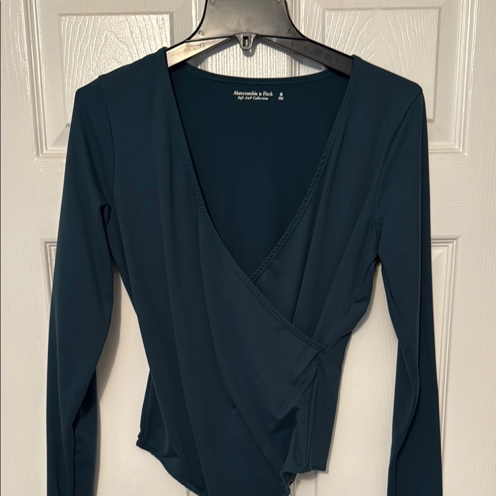 Abercrombie & Fitch Deep Teal Wrap Blouse